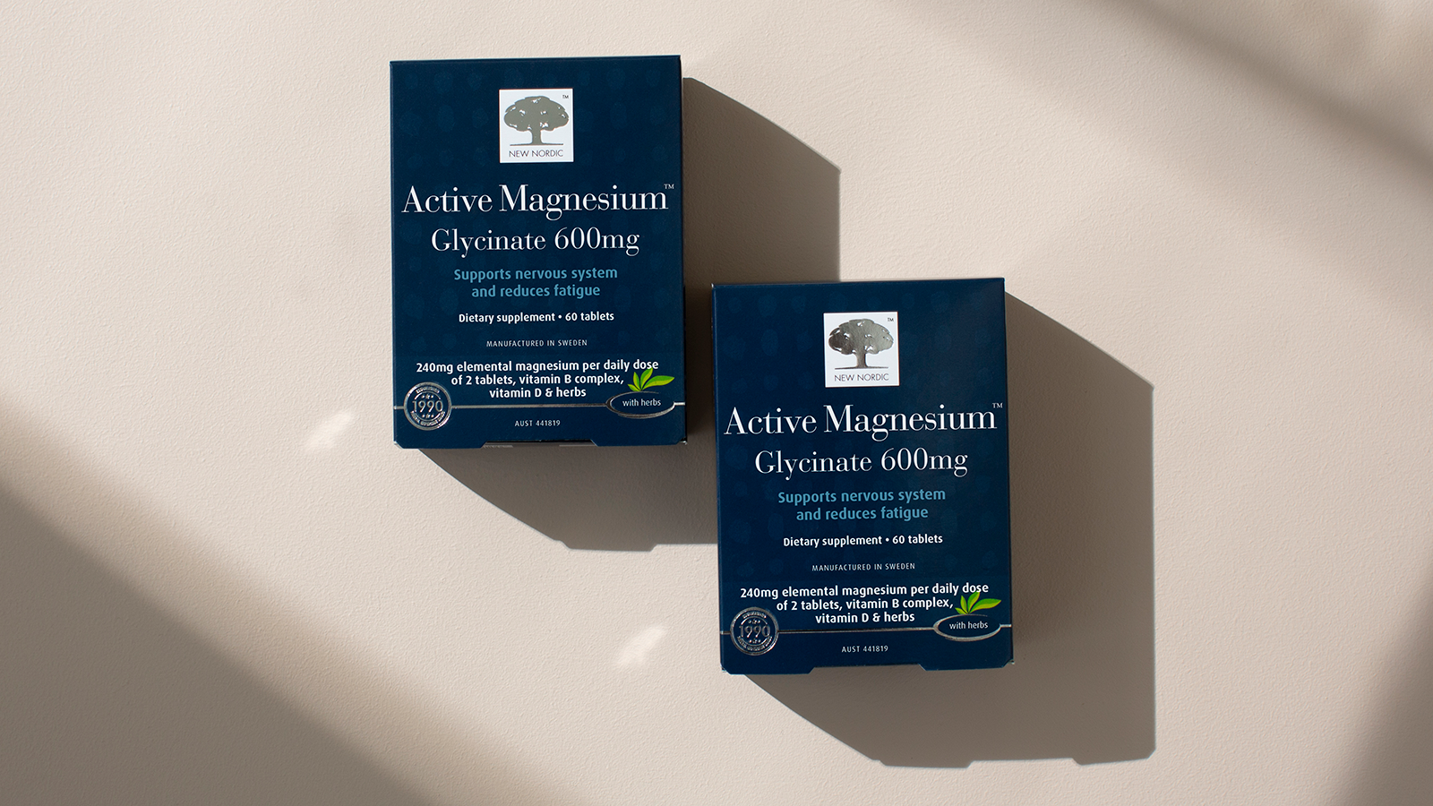 Two Active Magnesium™ Glycinate packages on a light background.