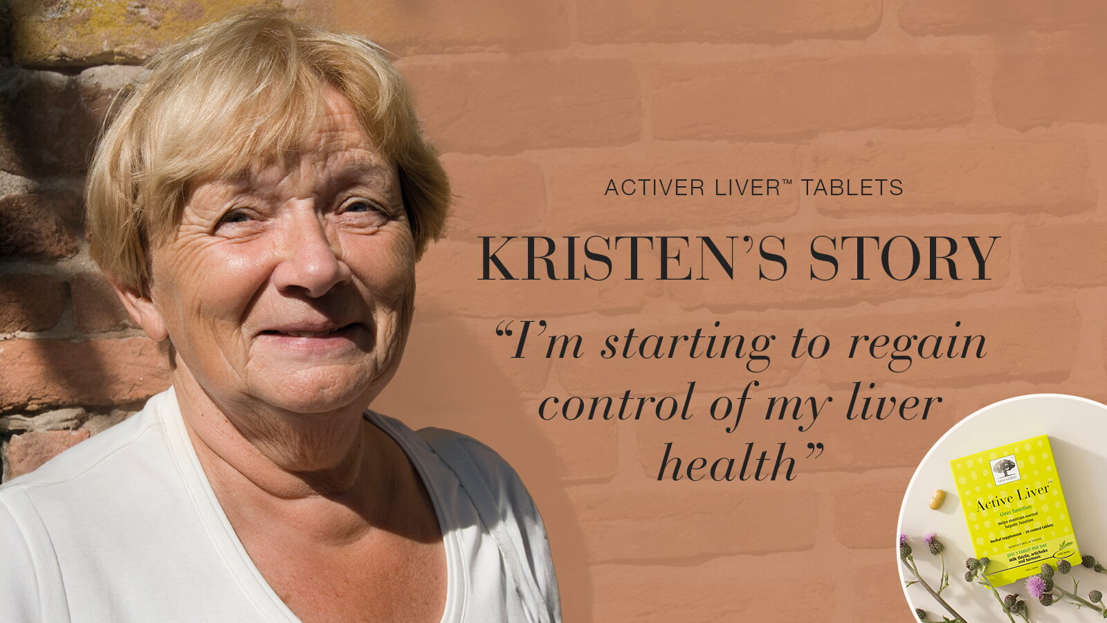 Active Liver™ banner with testimonial Kristen