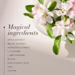 Magical ingredients of Hair Volume™ tablets, including apple extract, millet extract and biotin.
