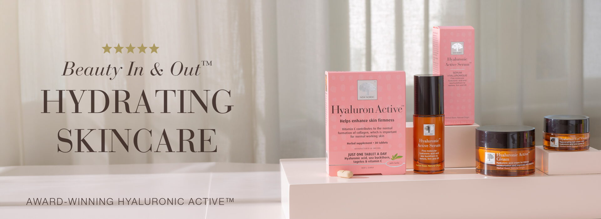 Banner showcasing the Hyaluron Active™ range.