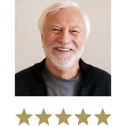 Man displayed with five stars beneath
