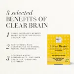 New Nordic Clear Brain™ with three selected benefits for memory, mental performance and key herbal ingredients.