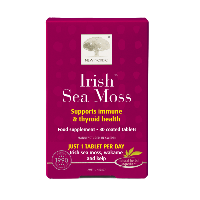 New Nordic Irish™ Sea Moss helps maintain wellness and supports weight control with Irish sea moss, Wakame, and kelp.