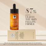 Image of the Natural Magic™ Firming Serum bottle and package with text 87% said it leaves the skin feeling firmer.