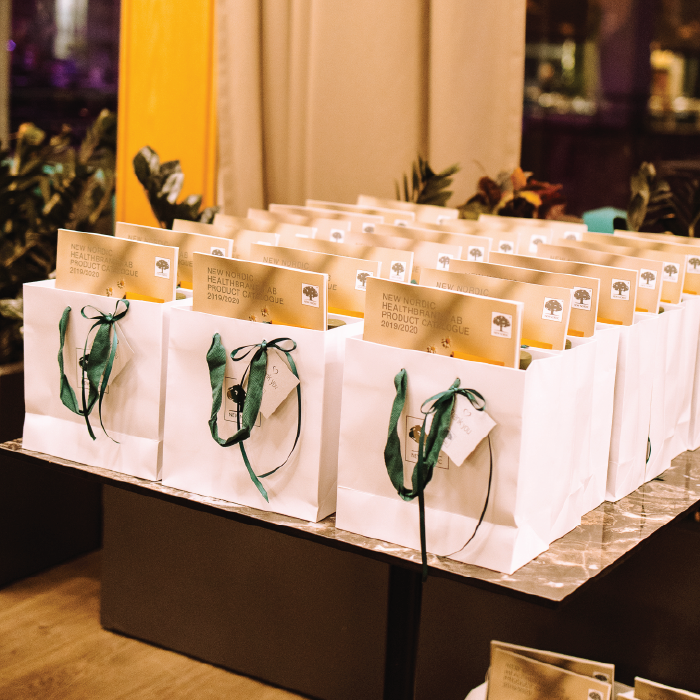 Gift bags for attendees at the New Nordic herbal school event